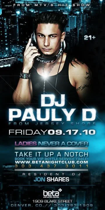 shares support for DJ Pauly D at Beta Nightclub in Denver CO