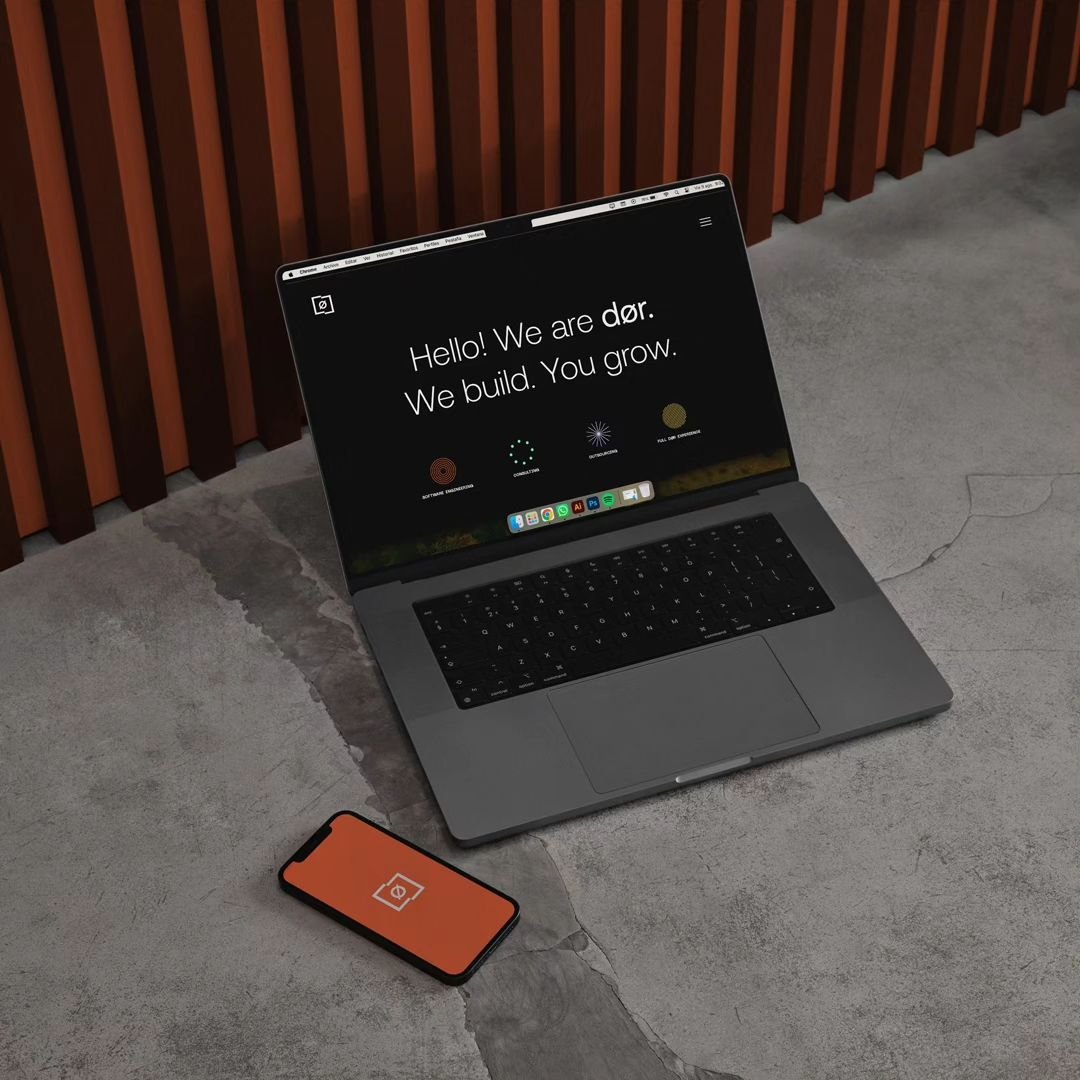 d&oslash;r &mdash; We build. You grow. 

d&oslash;r es una empresa de desarrollo de software con base en Montevideo 🧑&zwj;💻. Sus socios necesitaban una identidad que reflejara el impacto de su trabajo en las empresas de sus clientes. Me encant&oacu