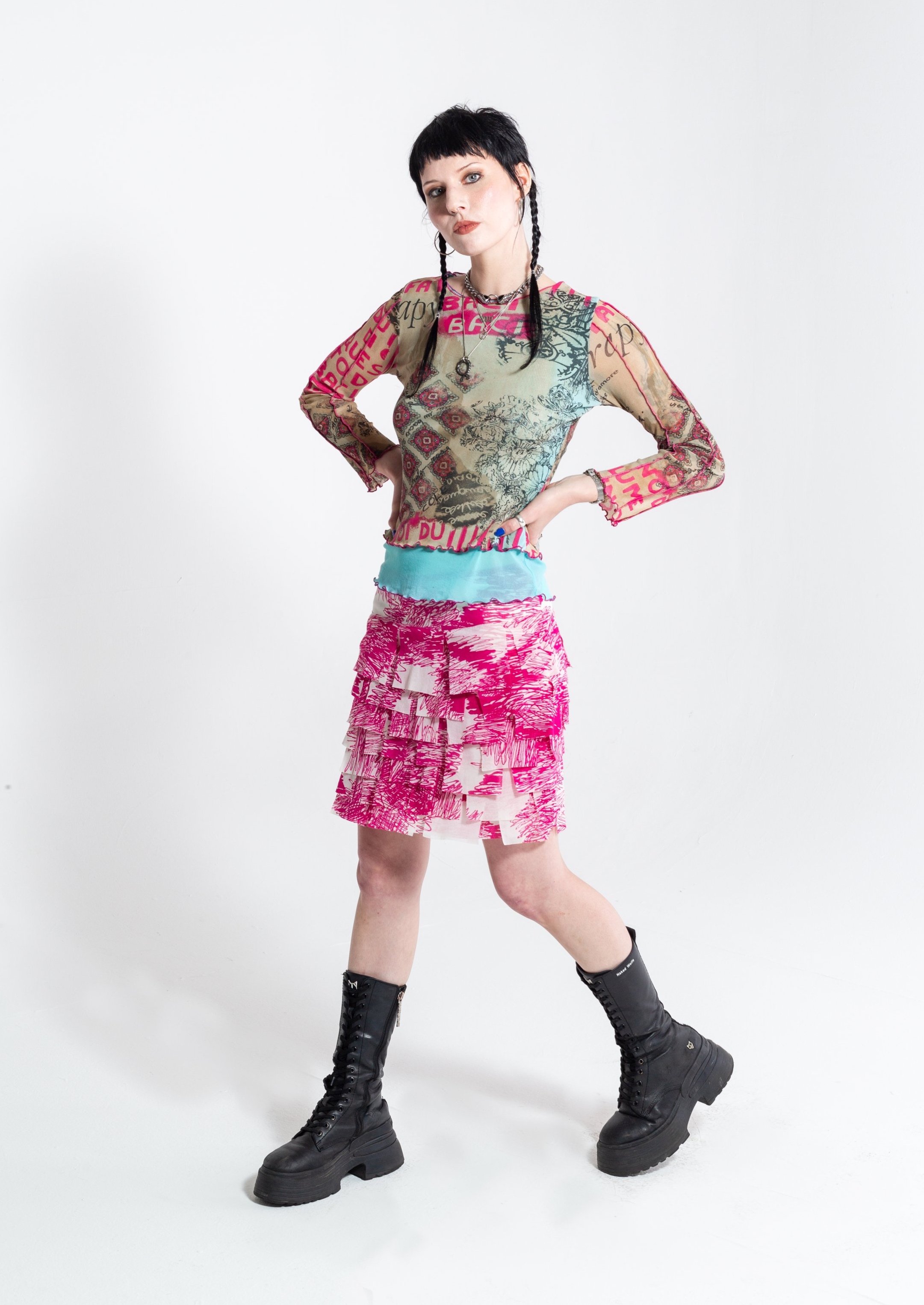 French Double Layer Mesh Top