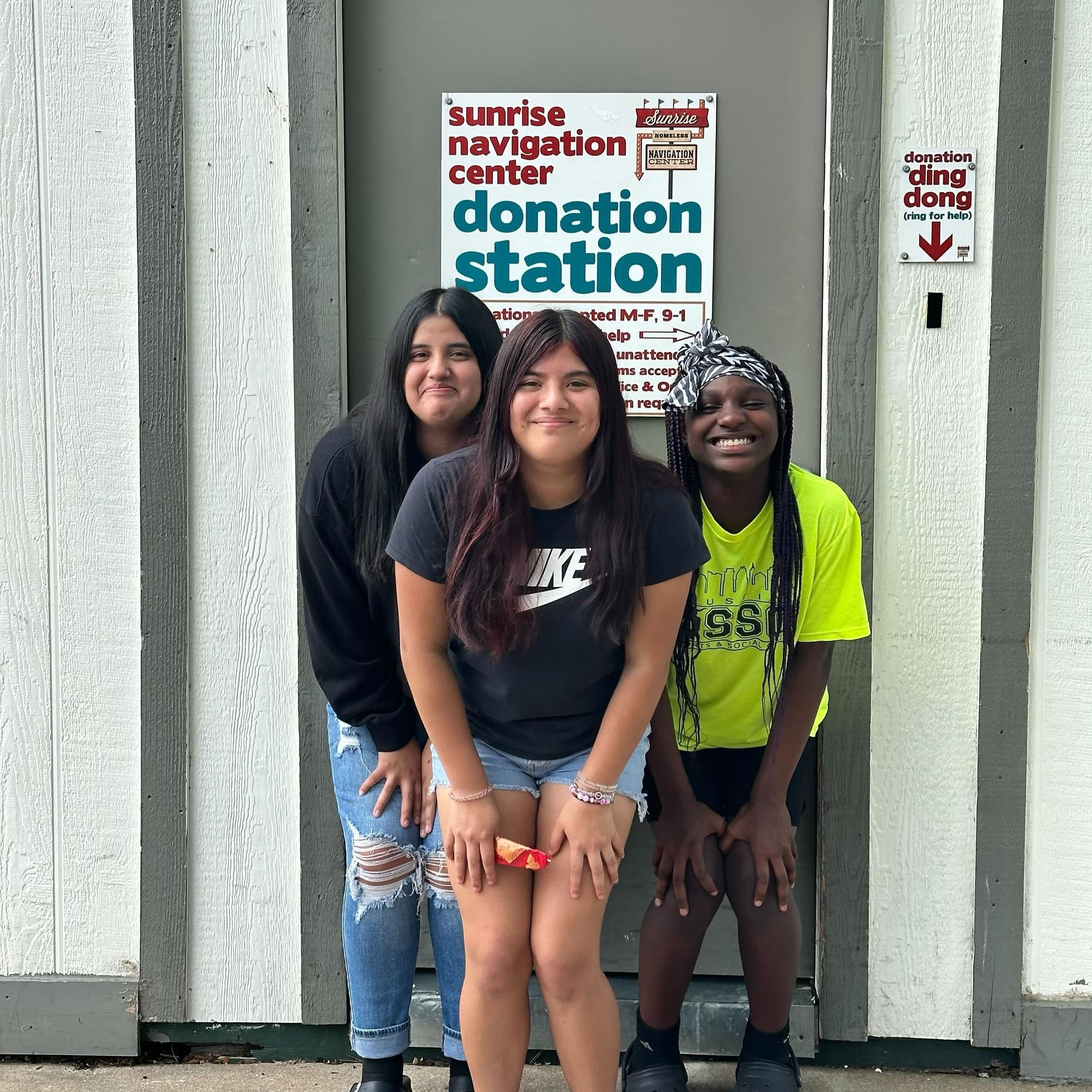 These 3 middle schoolers from @ojedams_dvisd worked with their teacher to raise awareness about homelessness in their community, gather supplies for our clients and come tour our Hub location! We love seeing students from our local school districts g