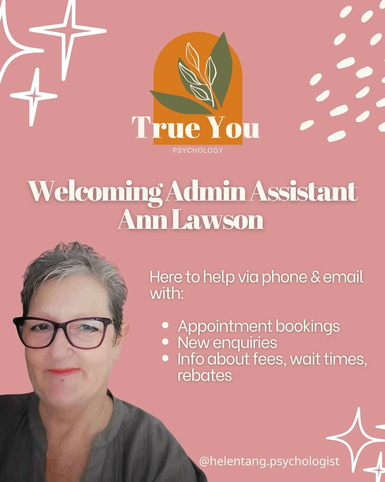 💛 Welcoming Ann to the team! 💛

There&rsquo;s no way I can do what I do without someone behind the scenes supporting me with admin. I&rsquo;m so grateful Ann is here to save the day and save me from drowning in emails and phone calls. 🥲🙏🏻

The w