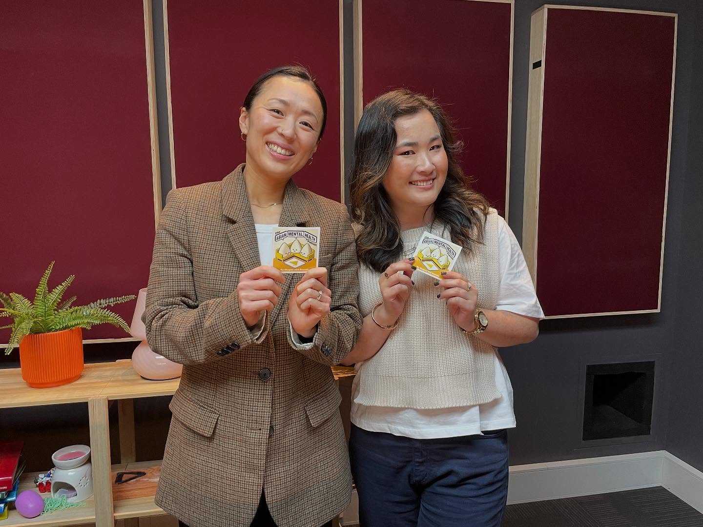 Thank you Asami &amp; Yeo for having me on @justshapesandsounds Asian Mental Health Podcast today. You guys were so lovely and welcoming 💛 

My episode will be out real soon! Listen to me speak about EMDR therapy, my own lived mental health experien