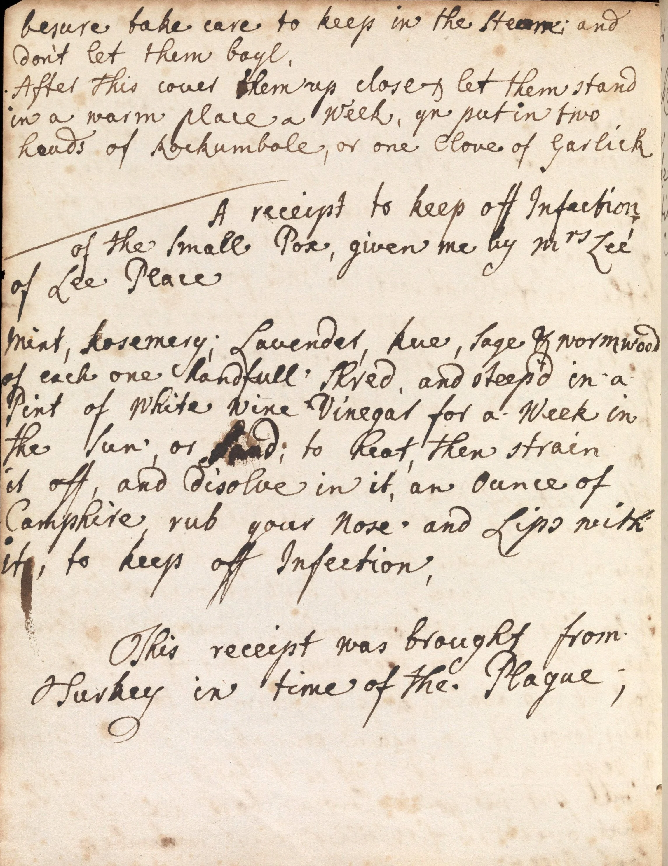 English culinary and medical recipe book, 18th century (Wellcome Collection, MS.8468; p.40)