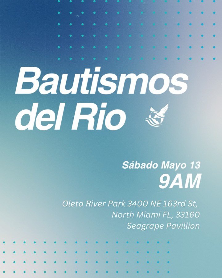 No se pierdan nuestros eventos de este s&aacute;bado, va ser un d&iacute;a de celebraci&oacute;n, familia, y comuni&oacute;n. 

Est&aacute;n invitados a participar en el Bautismo este s&aacute;bado, si est&aacute;n interesados en bautizarse m&aacute;