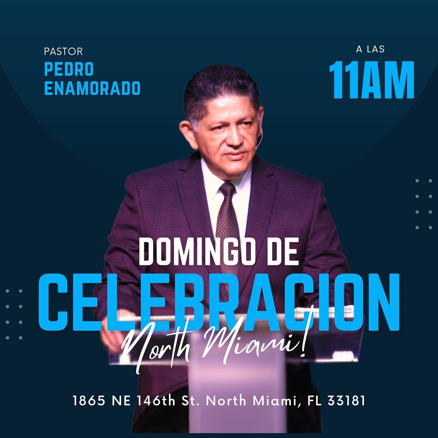 ESTE DOMINGO! &Uacute;nete a nuestro DOMINGO DE CELEBRACI&Oacute;N a las 9:00am en HALLANDALE y a las 11:00am en NORTH MIAMI!

Presencial o Online en:
&bull;YOUTUBE: Canal del Fluir MRD
&bull;FACEBOOK: Ministerios Rio de Dios

Direcciones: 
&bull;310