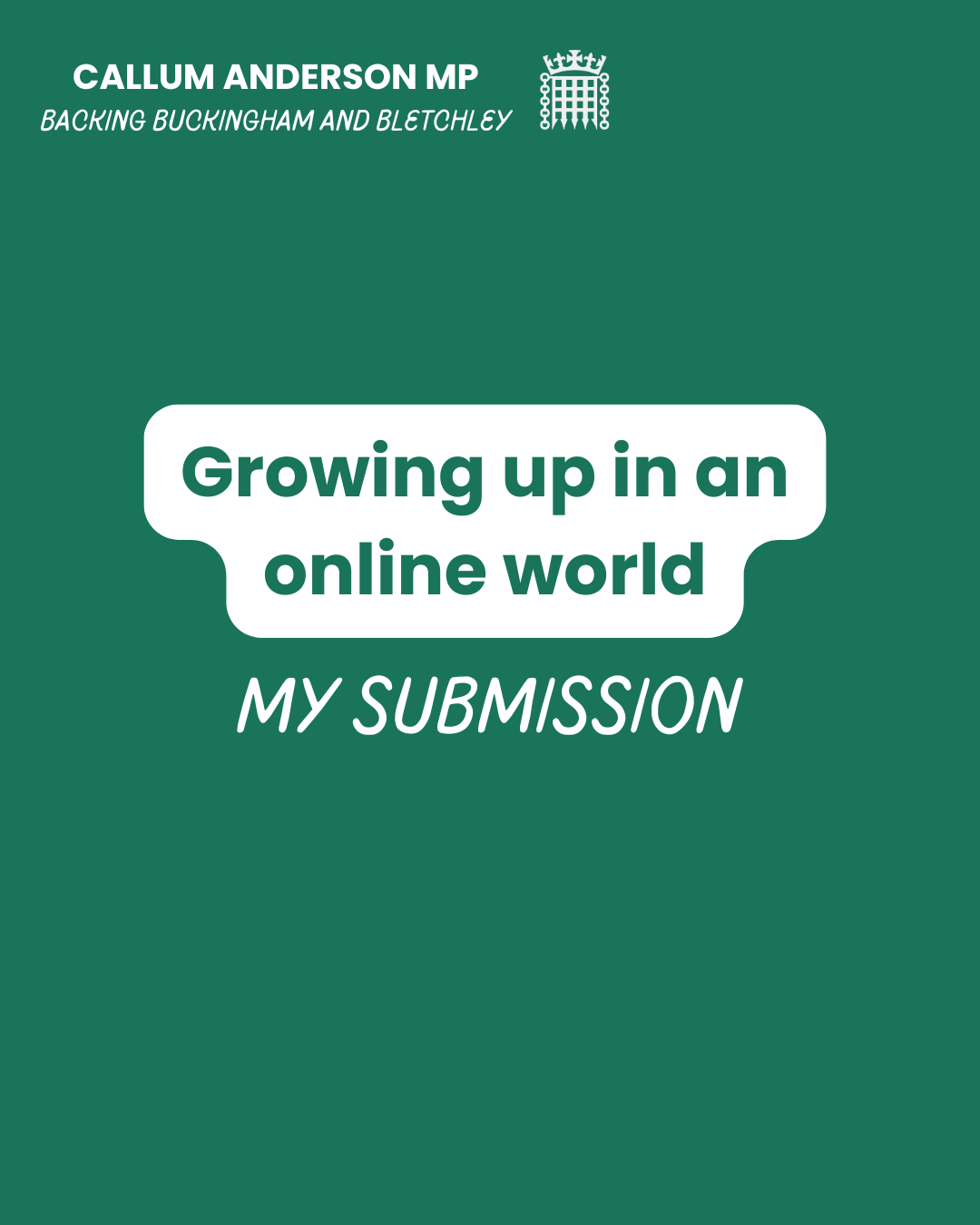       
  
     Social Media, AI, and Young People   My submission to the Parliamentary Under-Secretary of State for AI and Online Safety   Over the past two months, I have been holding consultation sessions and roundtables with students, teachers, pa