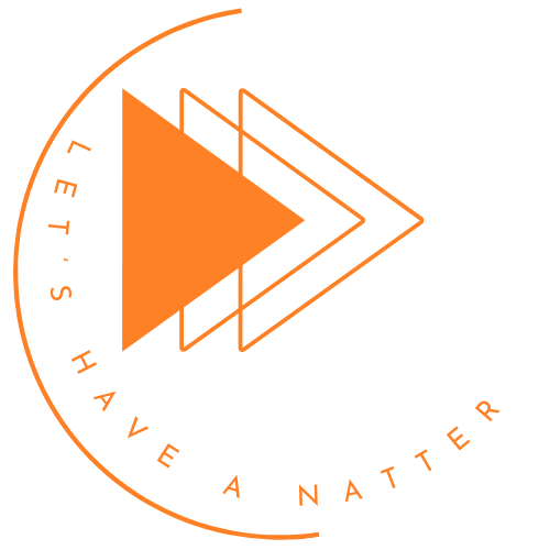 Let's Natter counselling logo in orange.