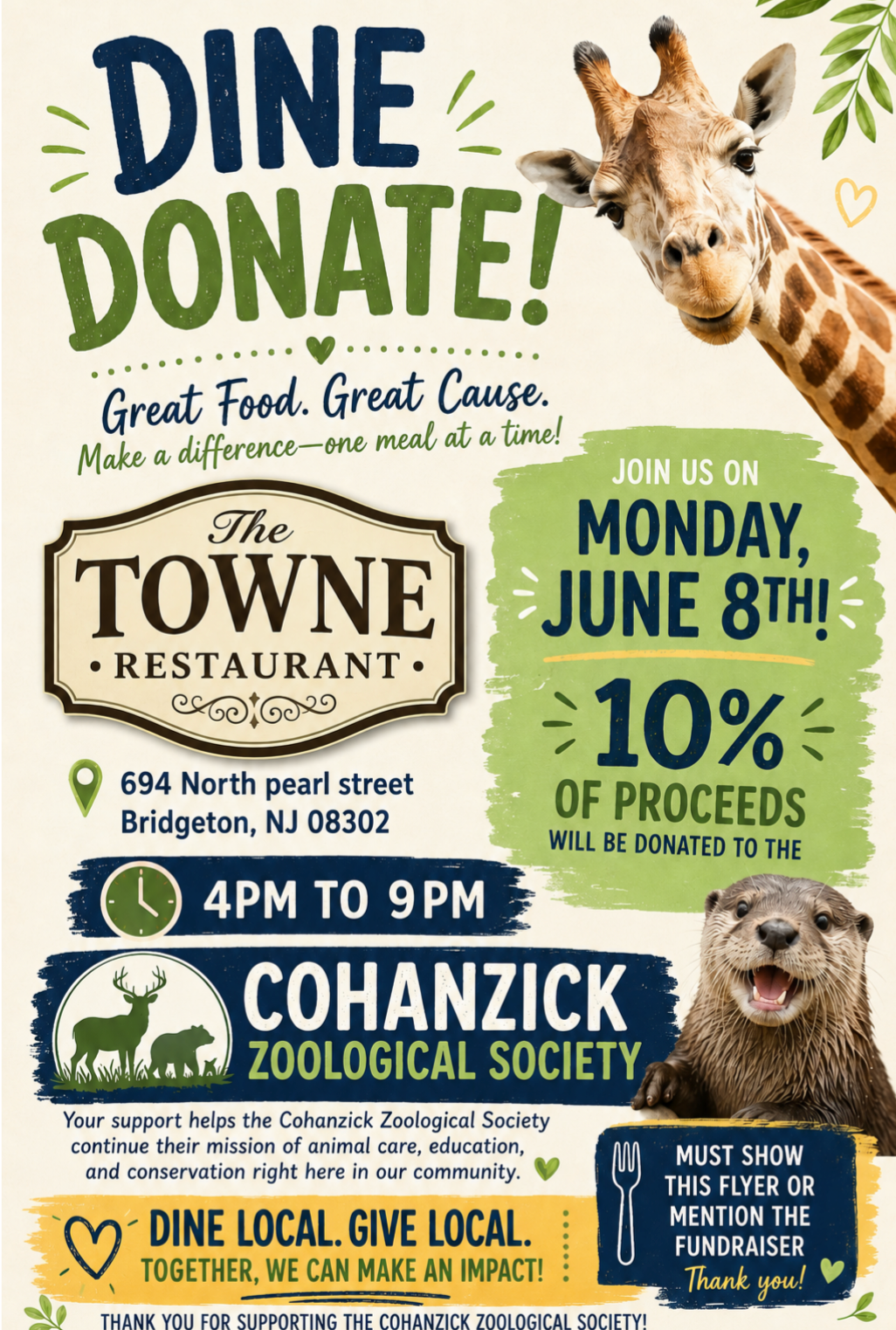 Dine & Donate at The Towne Restaurant