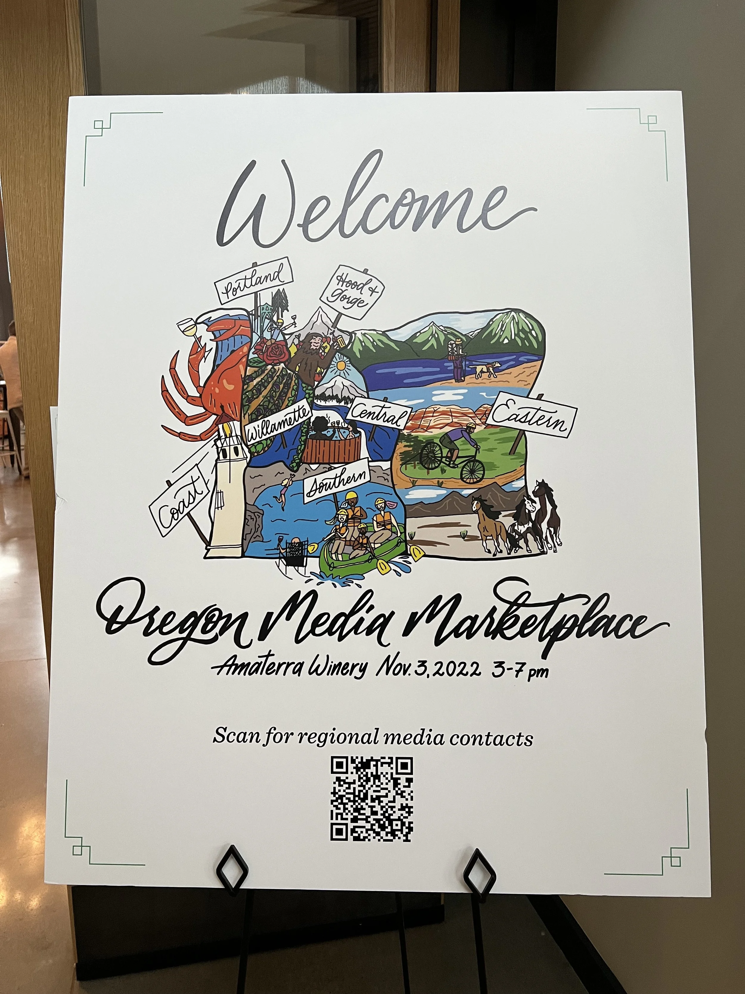 Travel Oregon Illustration for a marketplace