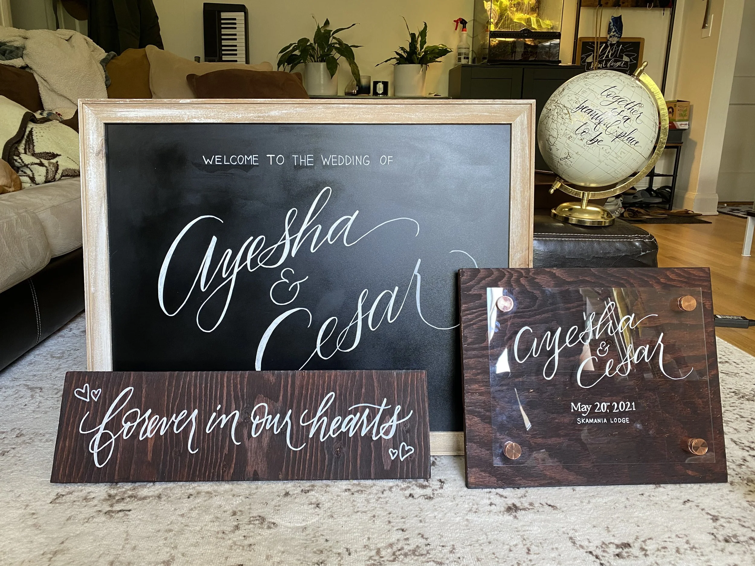 A wedding sign suite for a couple.