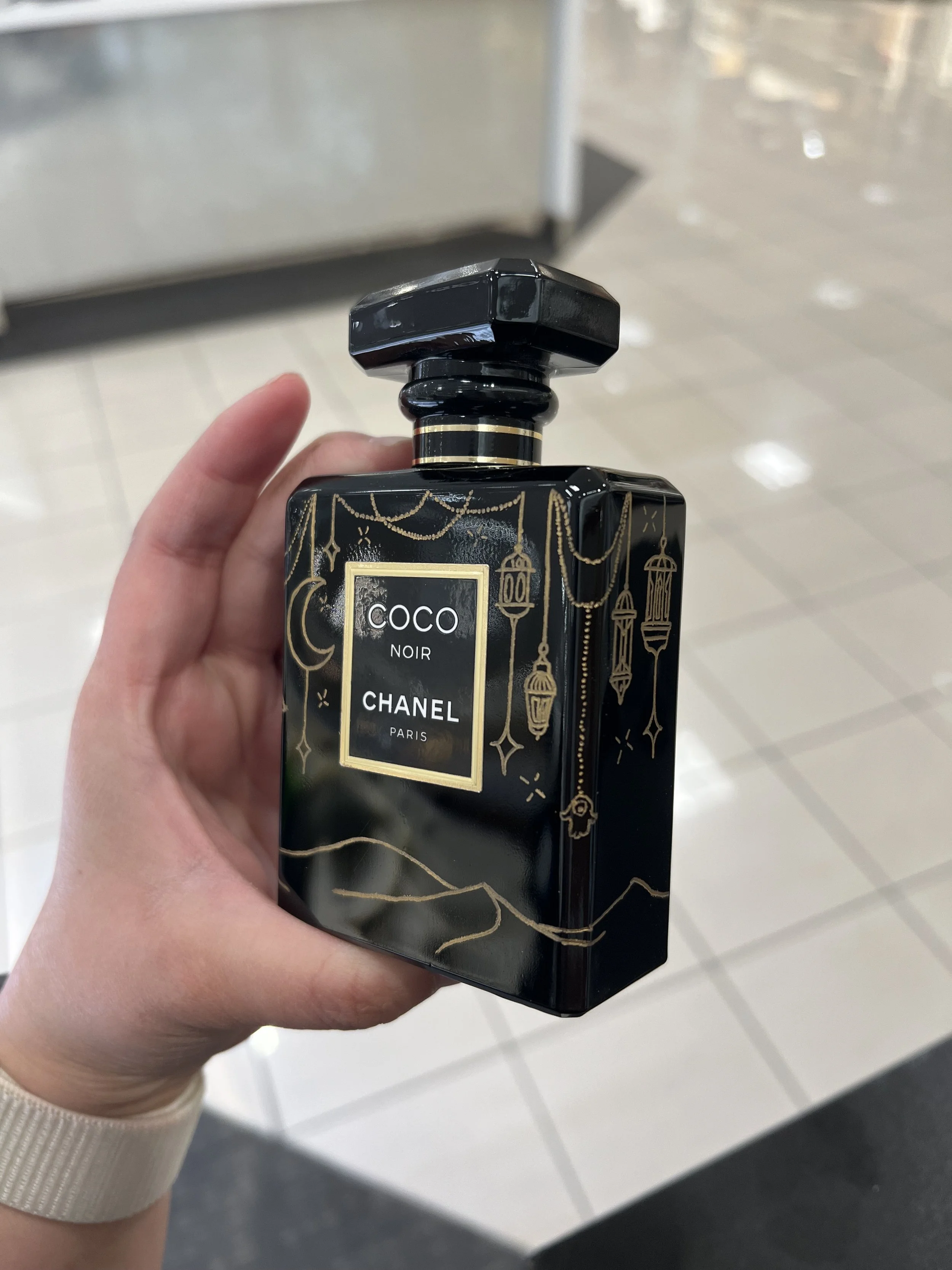 Engraved Ramadan-inspired chanel perfume bottle