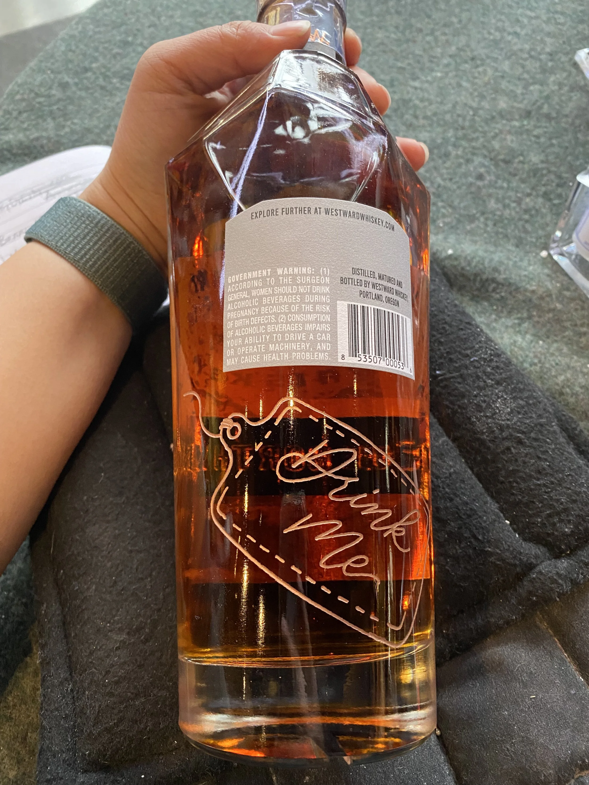 Engraved with Alice in Wonderland inspired Drink me tag