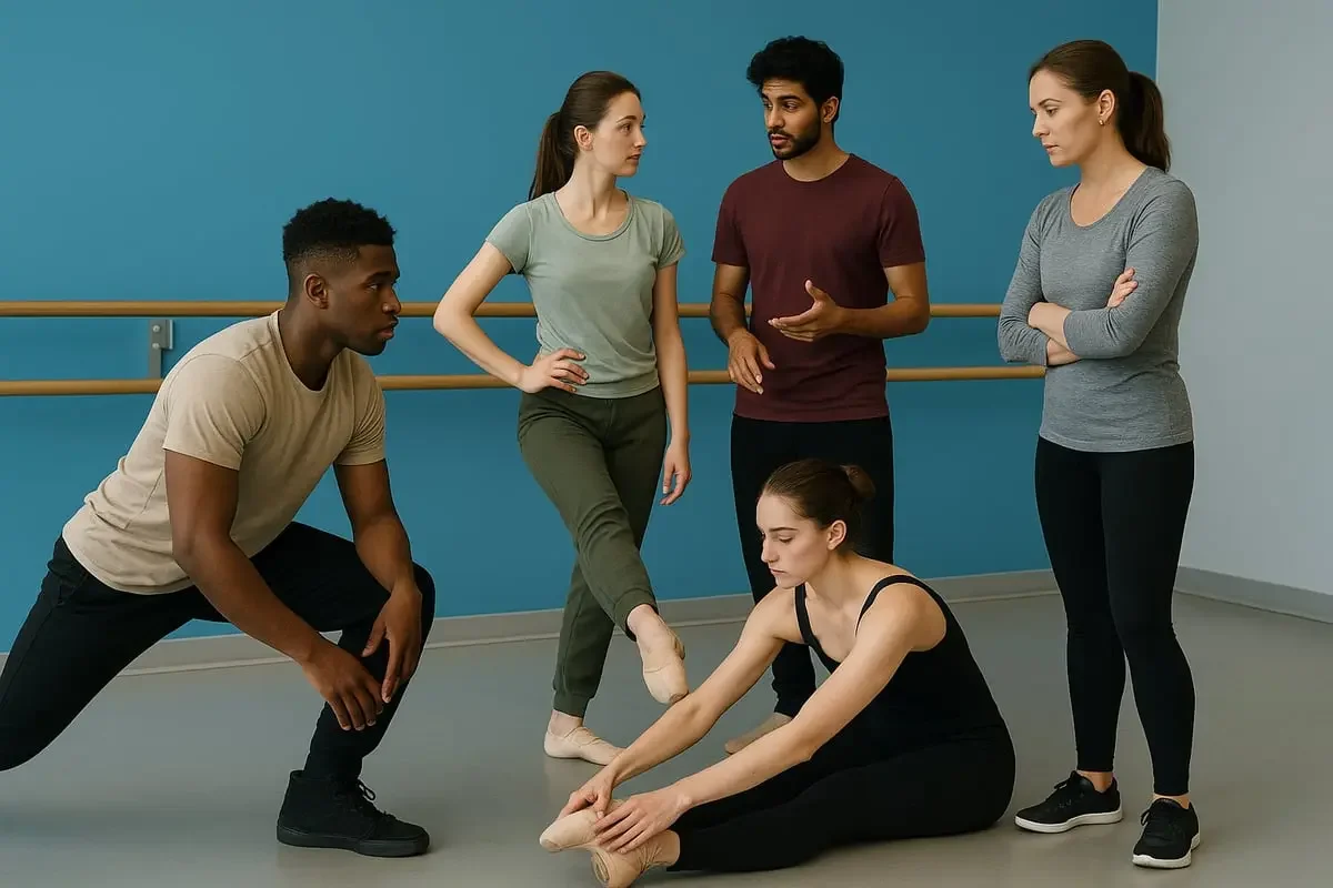 Dancers warming up to prevent injury