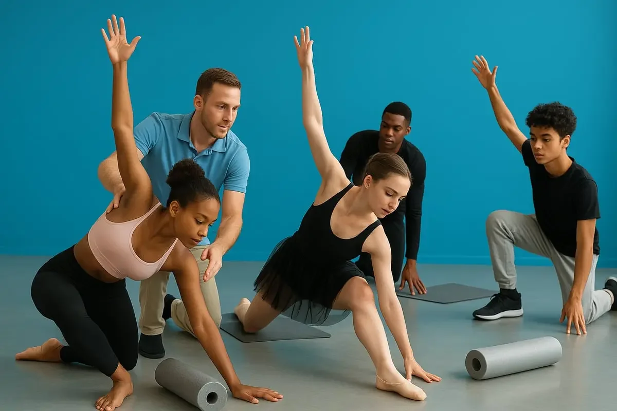 Coach guiding dance injury prevention program