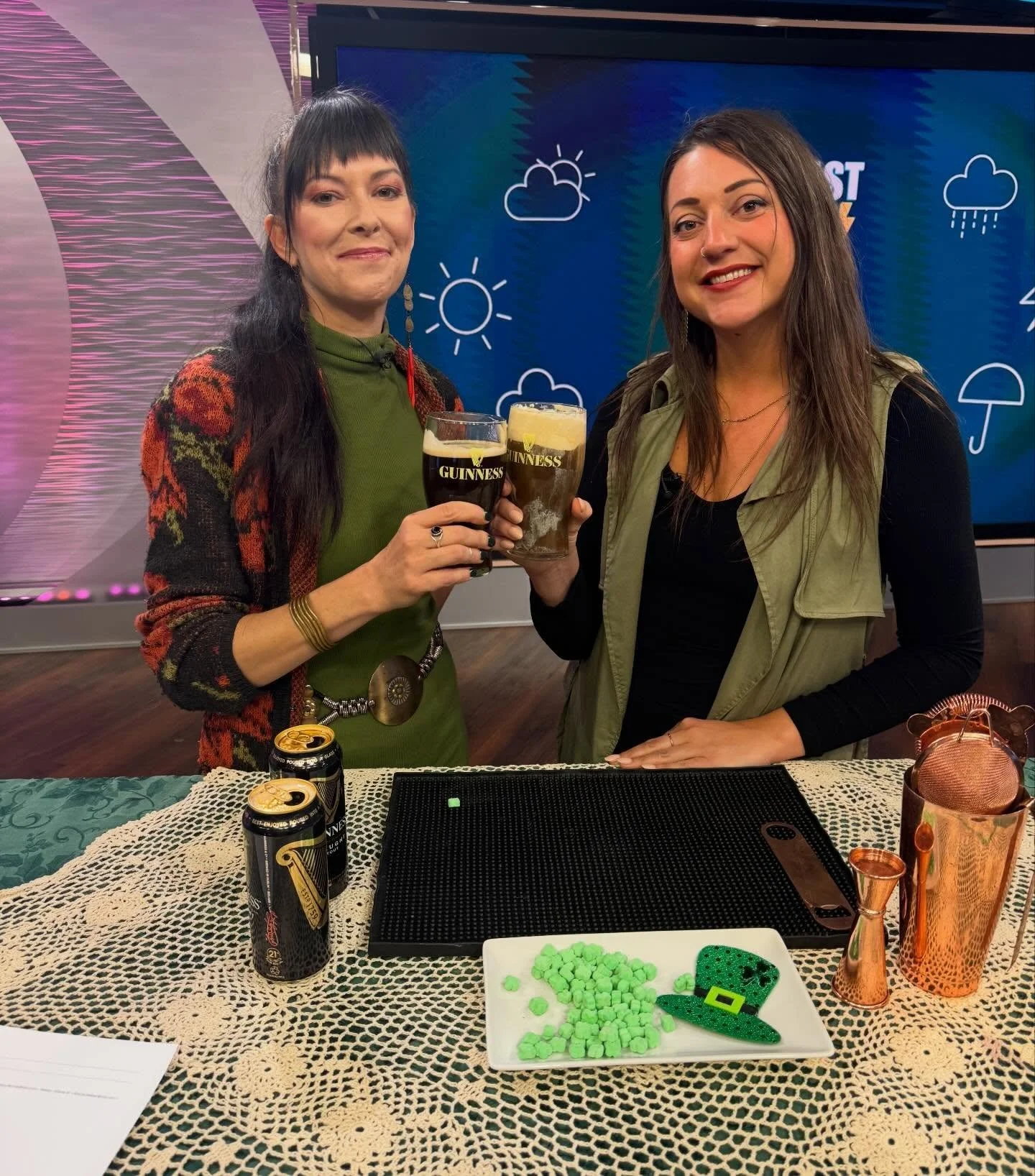 Tune in to @talkpittsburgh on KDKA today at 3p to see your favorite local cocktail girlies make some unusual takes on St. Patrick&rsquo;s Day drinks!! ☘️📺👯&zwj;♀️✨ We are making a Guinness float with small batch homemade brown sugar honey ice cream