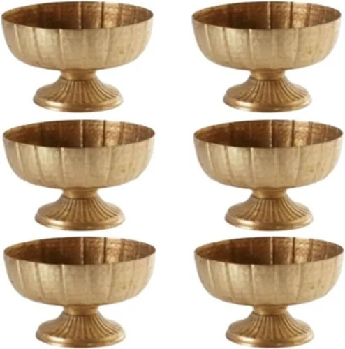 Textured Gold Metal Compotes