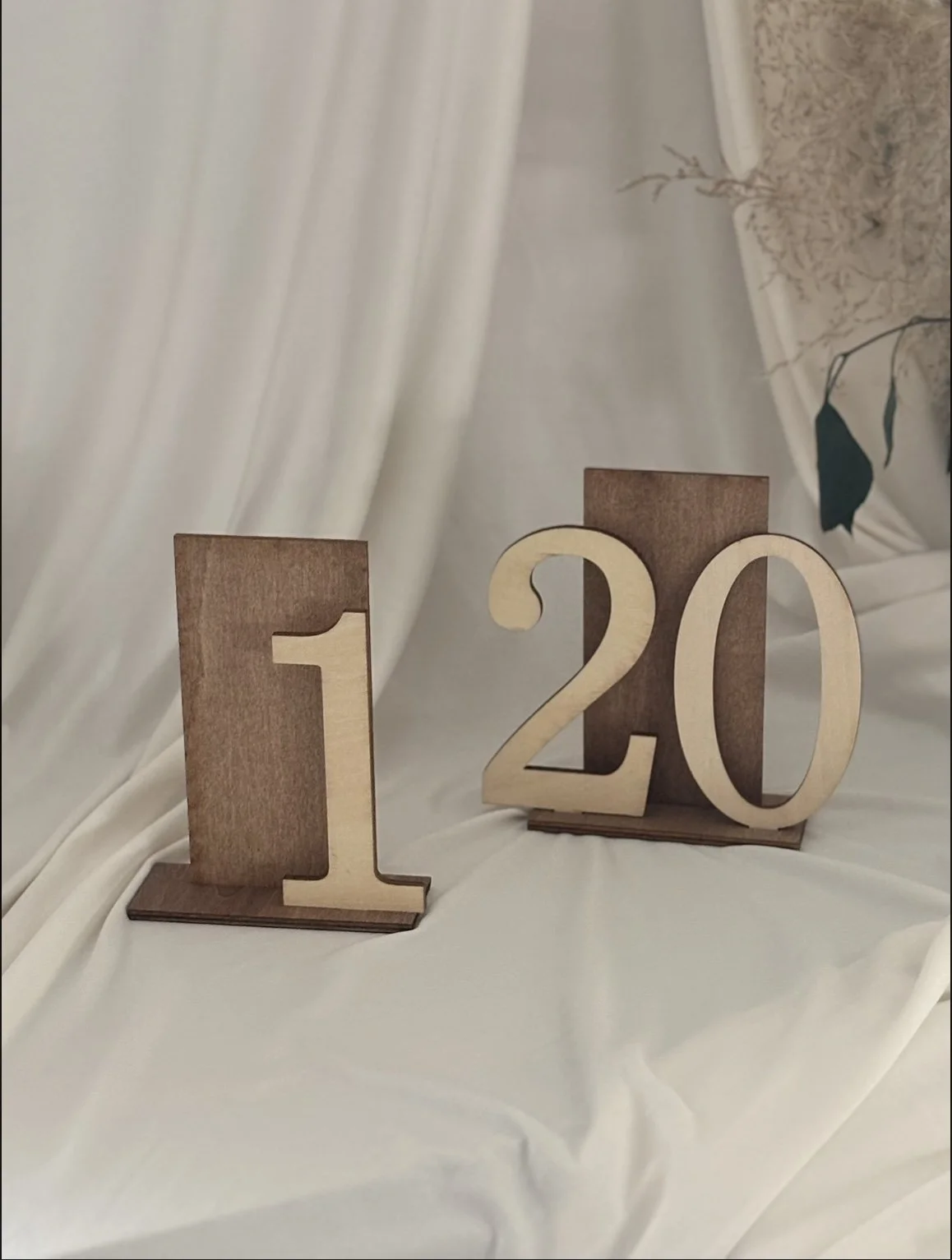 Wood + Gold Table Numbers | 1-20 available