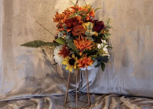 Gold Tall Triangle Floral Centerpiece Stand