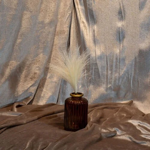 Ribbed Amber Bud Vase