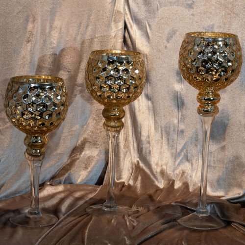 Textured Glass Candlesticks