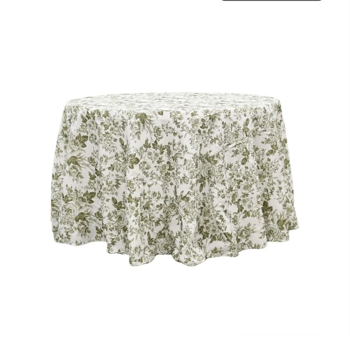 Matcha Green Floral Round Tablecloth $15