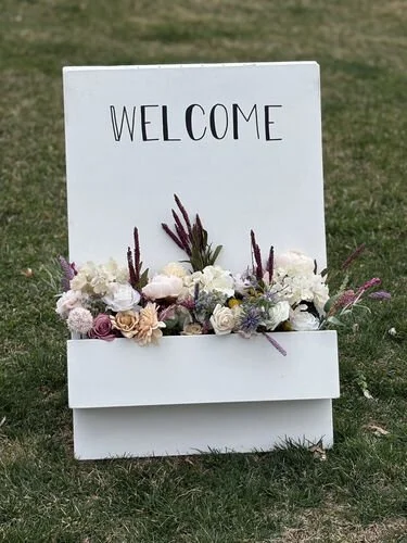 Floral Box Welcome Sign