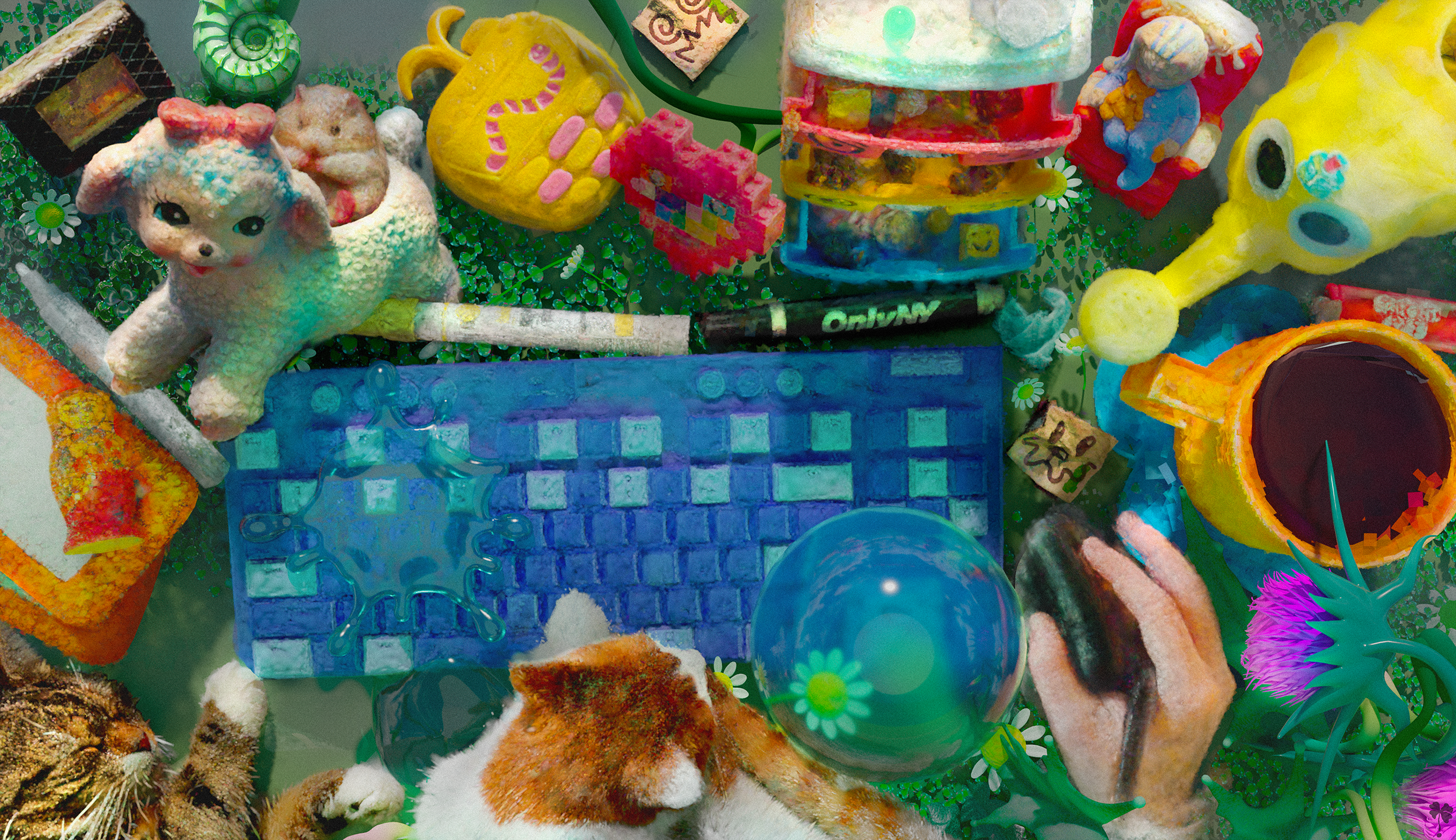 Desktop Still Life ☕😴🌼🌊

Super quick n' fun piece created using Gaussian Splats combined with some 3D sculpts + lighting! I used Scaniverse to scan, Supersplat Editor for clean up, Splat Studio by Alpha Pixel to import into C4D, and rendered with 