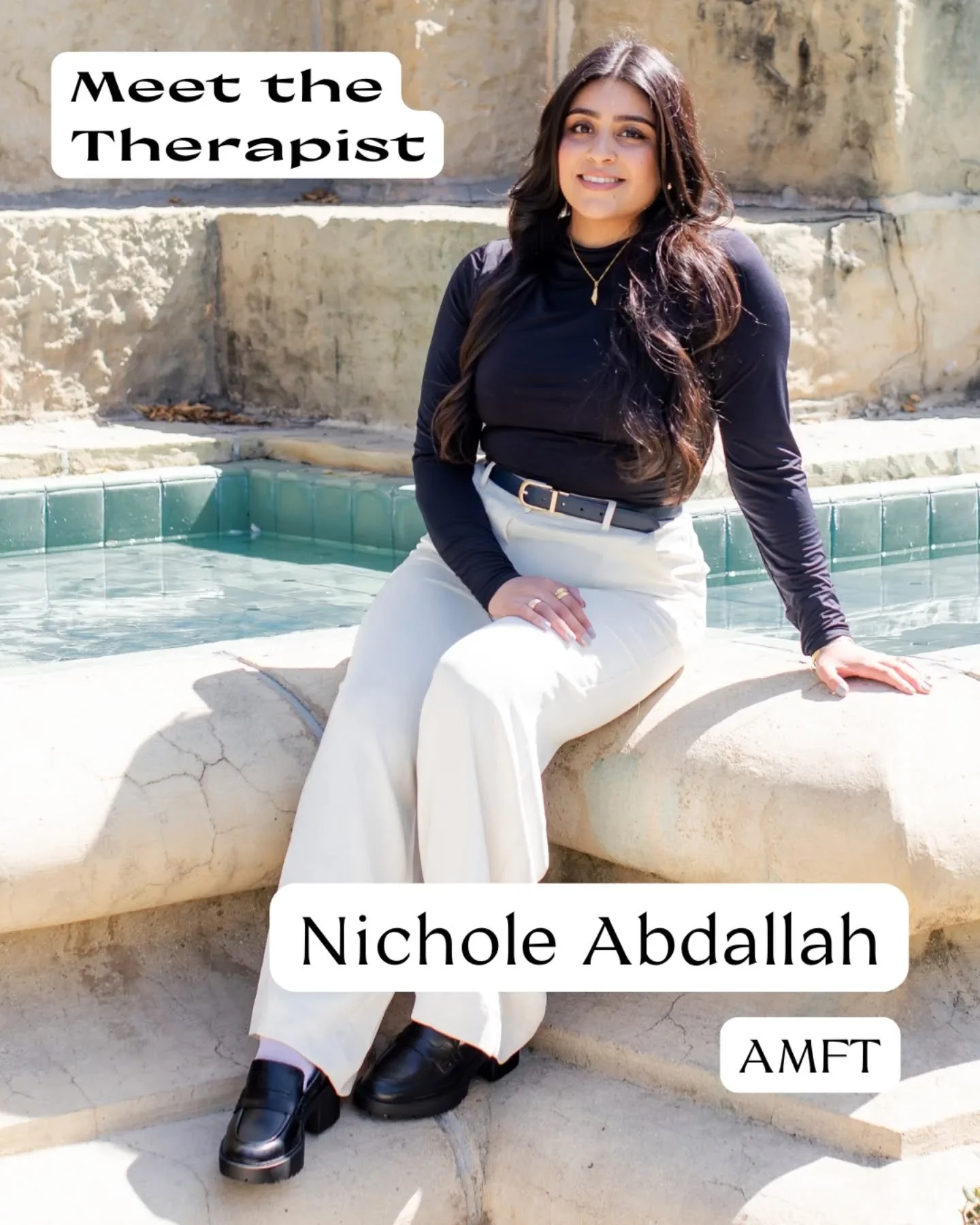 Meet Nichole!

If you&rsquo;ve ever felt caught between cultures, identities, or expectations, Nichole gets it. As a second-generation Palestinian-Latina therapist, she helps clients navigate diasporic grief, intergenerational trauma, and the complex