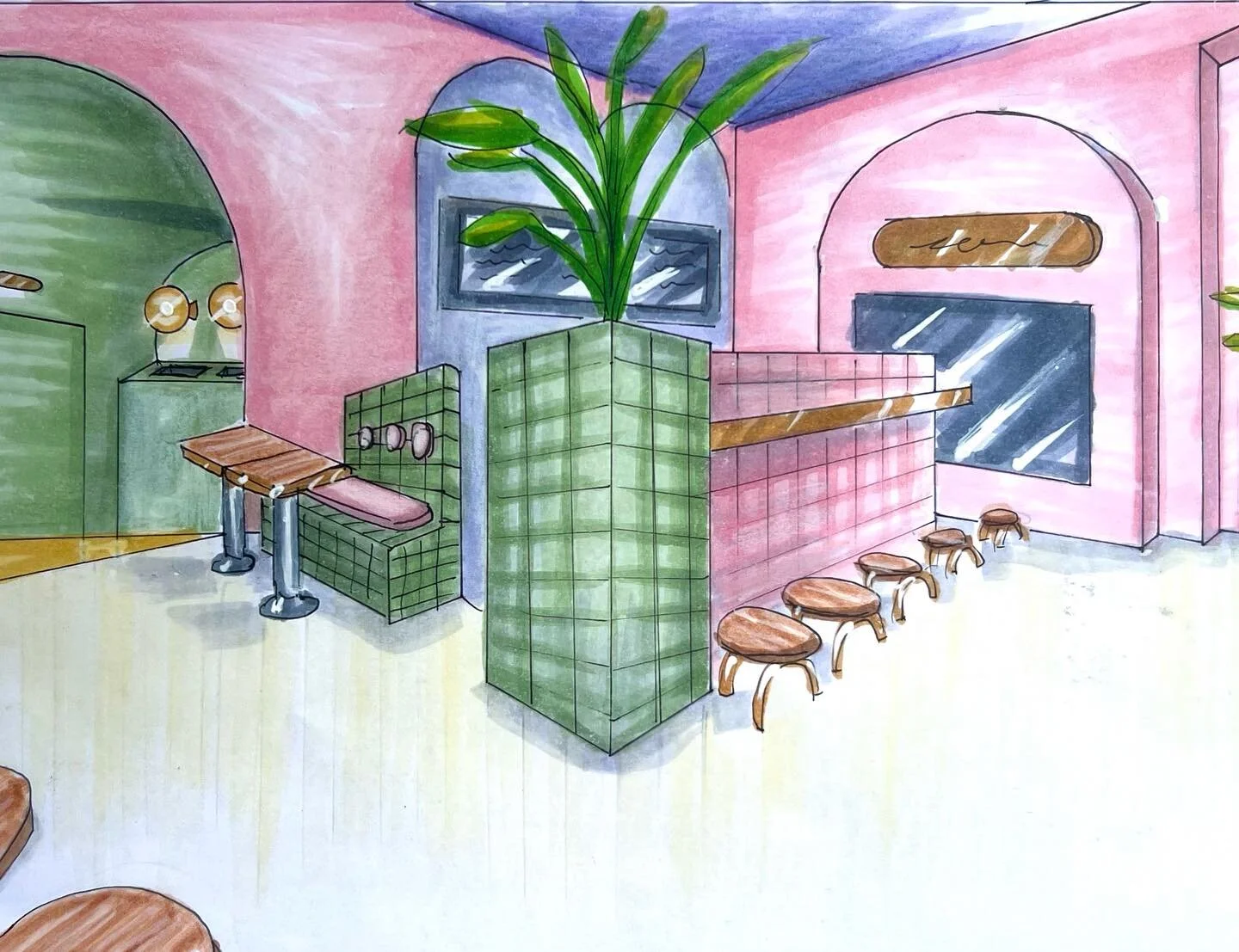 &ldquo;Bun&rdquo; Burger Restaurant in Milan, Italy 🇮🇹 

I am making a vlog about being an interior design student here in 📍 Savannah 🌾 !

#interiordesign #ceramics #dise&ntilde;ointerior #cer&aacute;mica #mate #yerbamate #argentina #dise&ntilde;