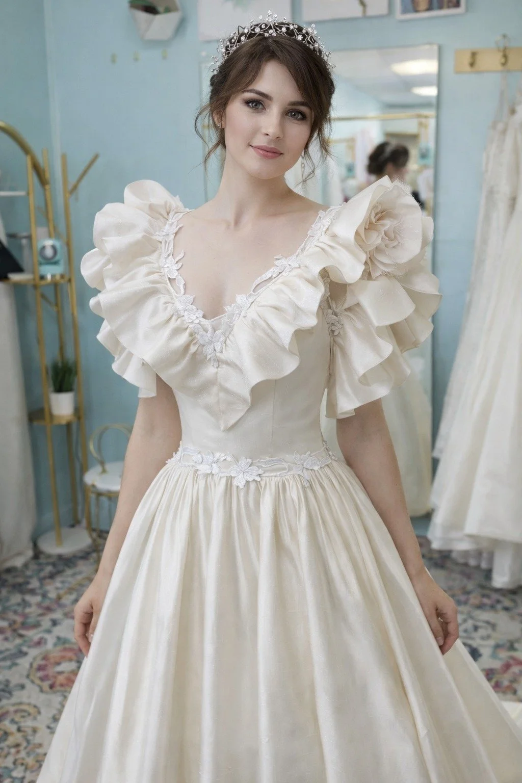 Available in our boutique and in our Etsy store - we're calling this gown "Vivienne" and she's the best of the 1980s vintage.

A Frank Masandrea design for the Saks Diamond Collection, it's all silk and just waiting to be danced in again!