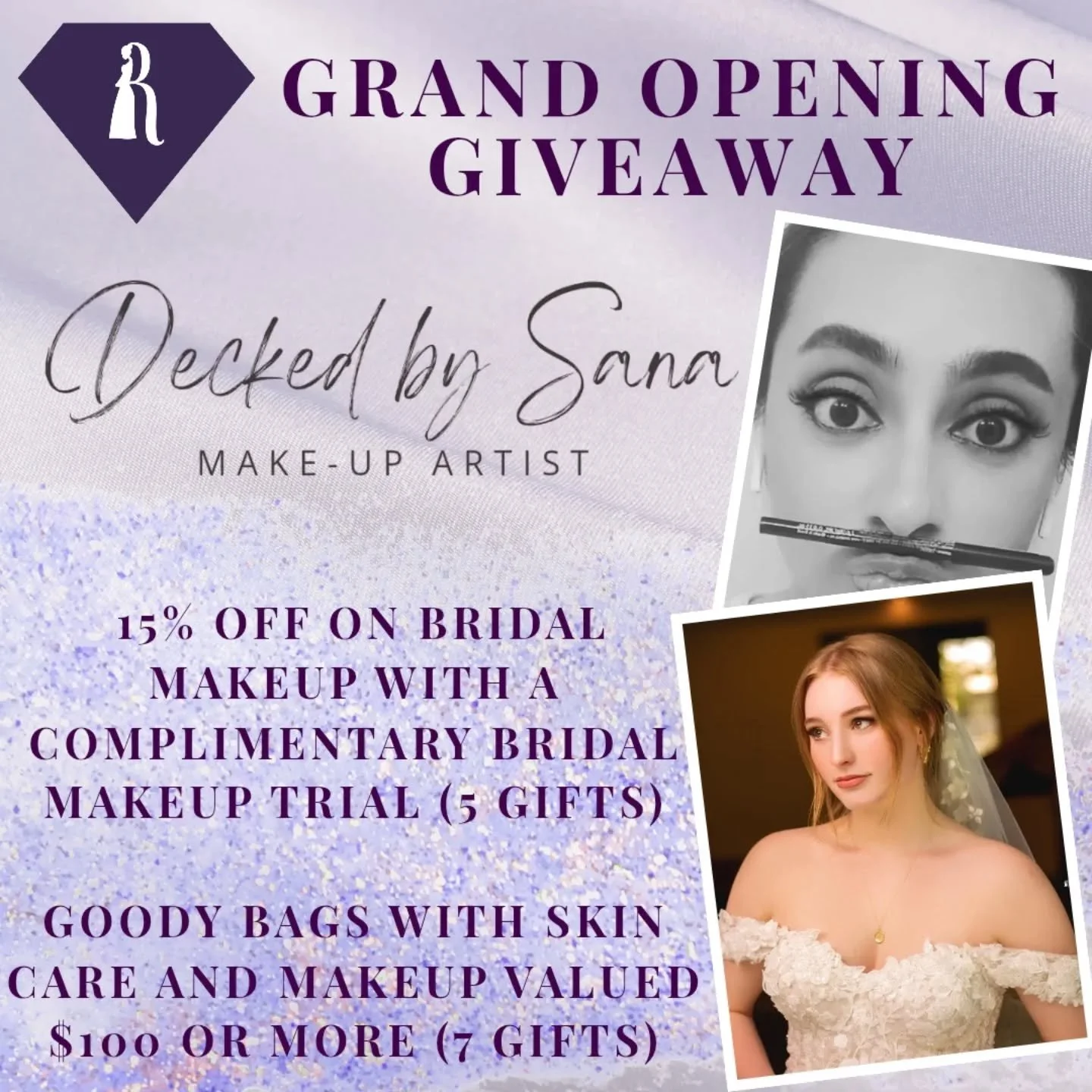 ✨ A touch of beauty and luxury awaits ✨
We are delighted to partner with @deckedbysana to bring you two exciting offers:

💄 5 giveaways &mdash; 15% off bridal makeup plus a complimentary full bridal makeup trial.
🎁 7 giveaways &mdash; luxury goody 