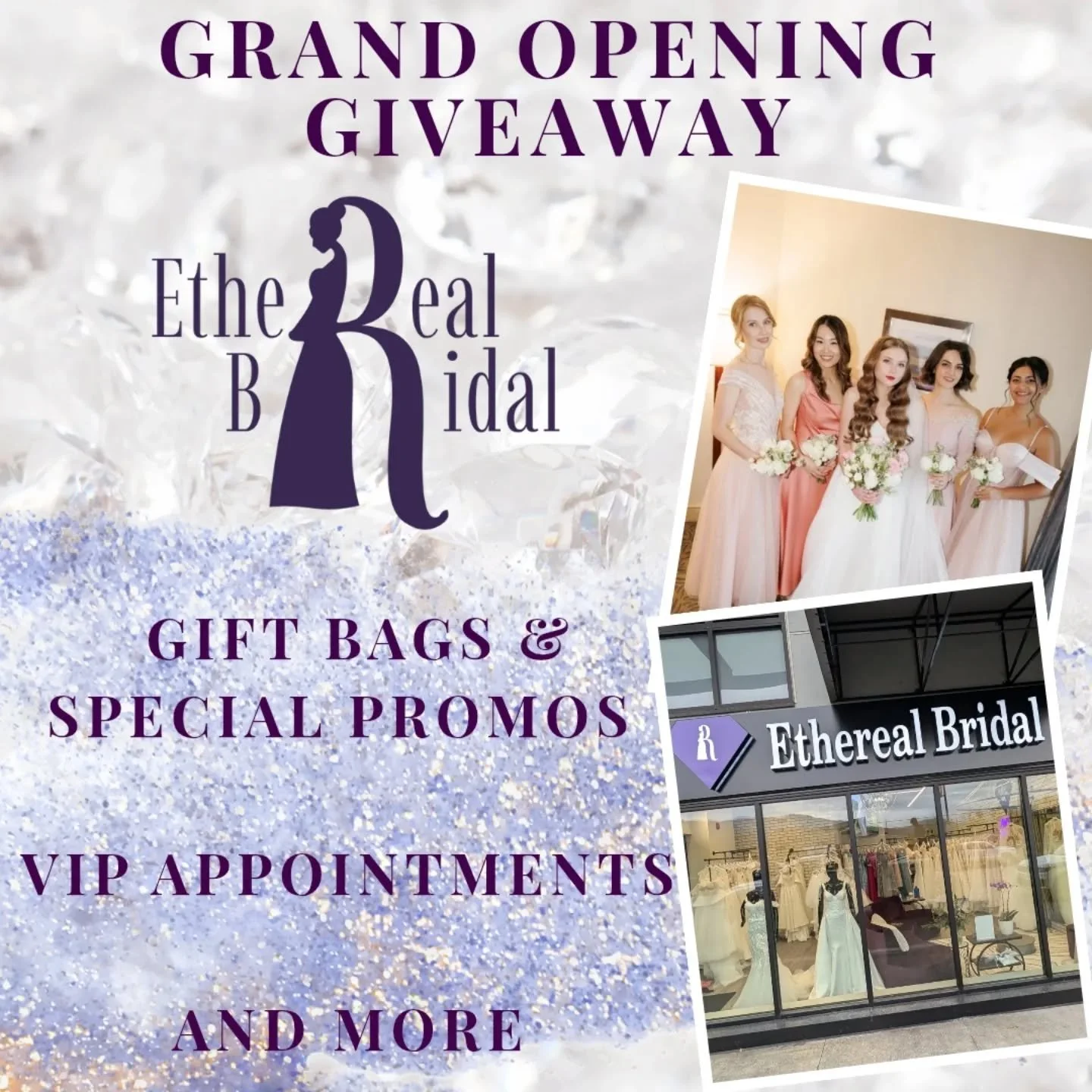 ✨ And of course&hellip; giveaways from us at @etherealbridalboutique ! ✨

🎁 Gift bags with lovely promos
🥂 2-hour VIP appointments with our signature Brilla Prosecco Ros&eacute;
✨ And more&hellip;

We are so excited to see you at our Grand Opening 