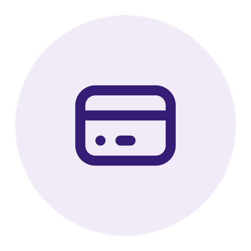 Logo of a bank card, flexible payment options.