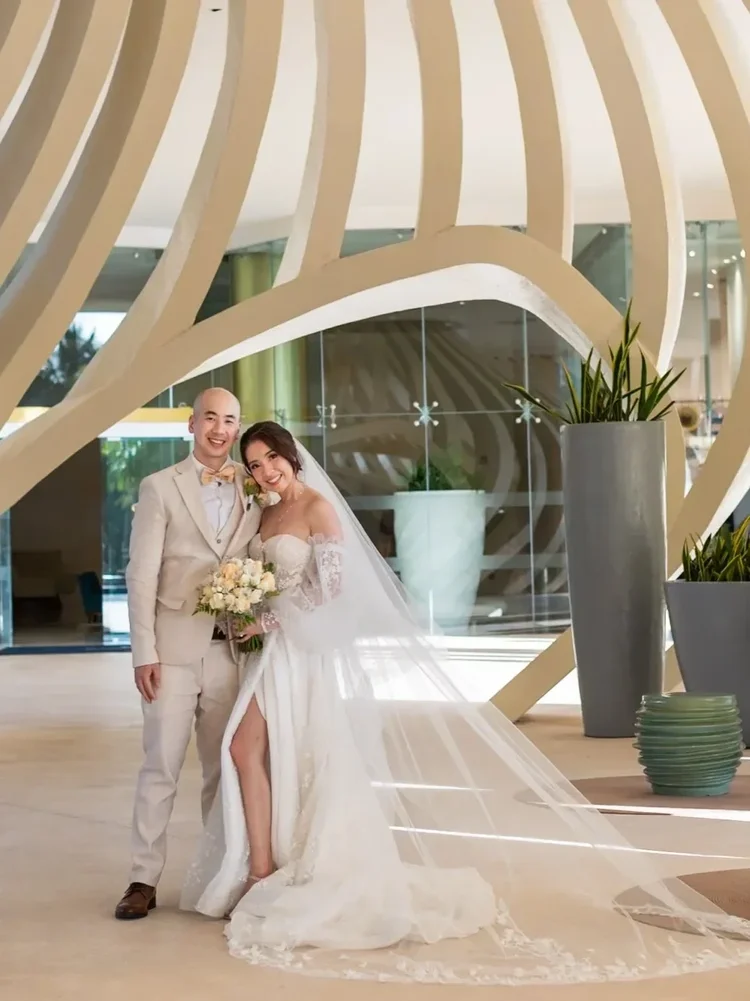 Bride Ana Margarita in the 5420 gown by Maria Anette — Ethereal Bridal