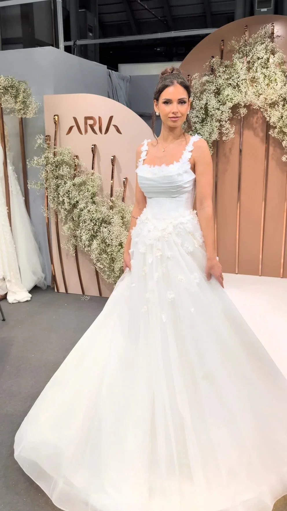 Romantic gown at barcelona bridal fashion week