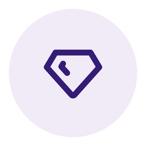 Logo of a diamond, exclusive european designers.