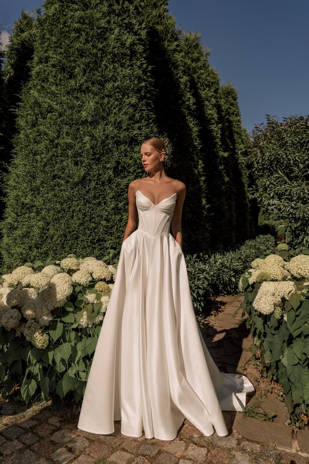 a line ethereal wedding dress Ethereal A-line Bridal Gown with Floral Details