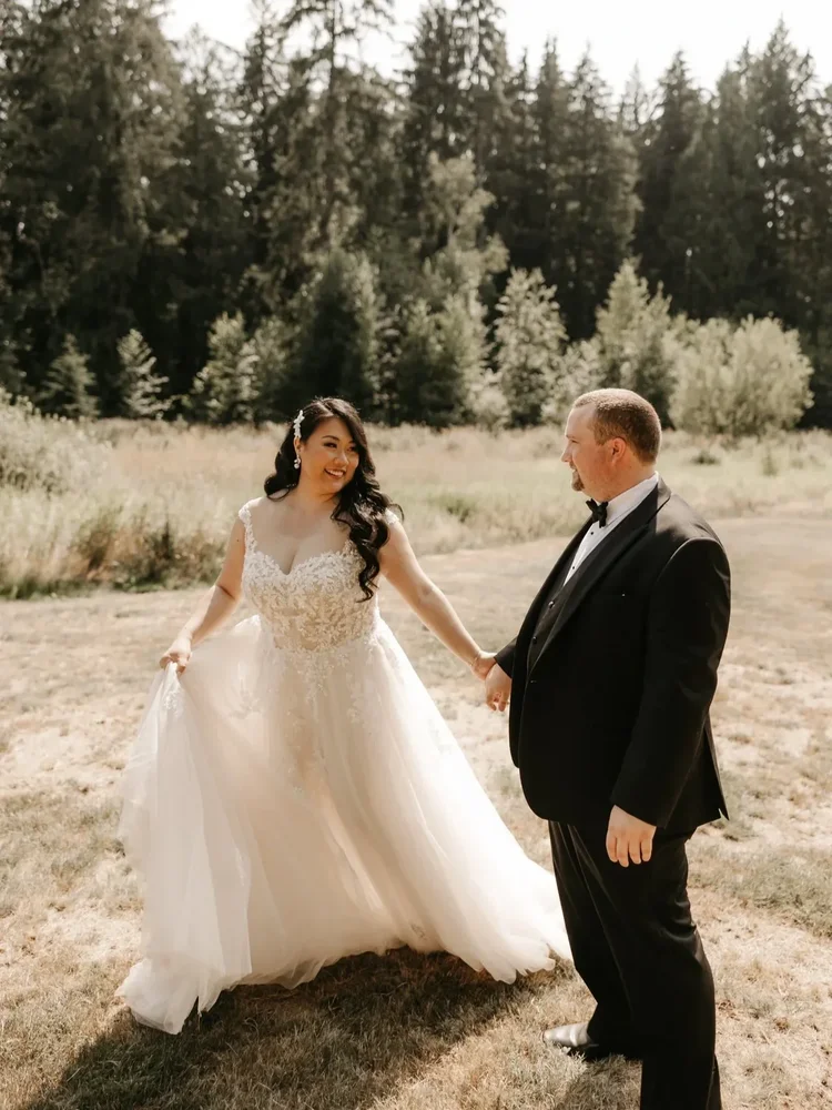 Bride Ingrid in the Amanda gown by Angeo — Ethereal Bridal