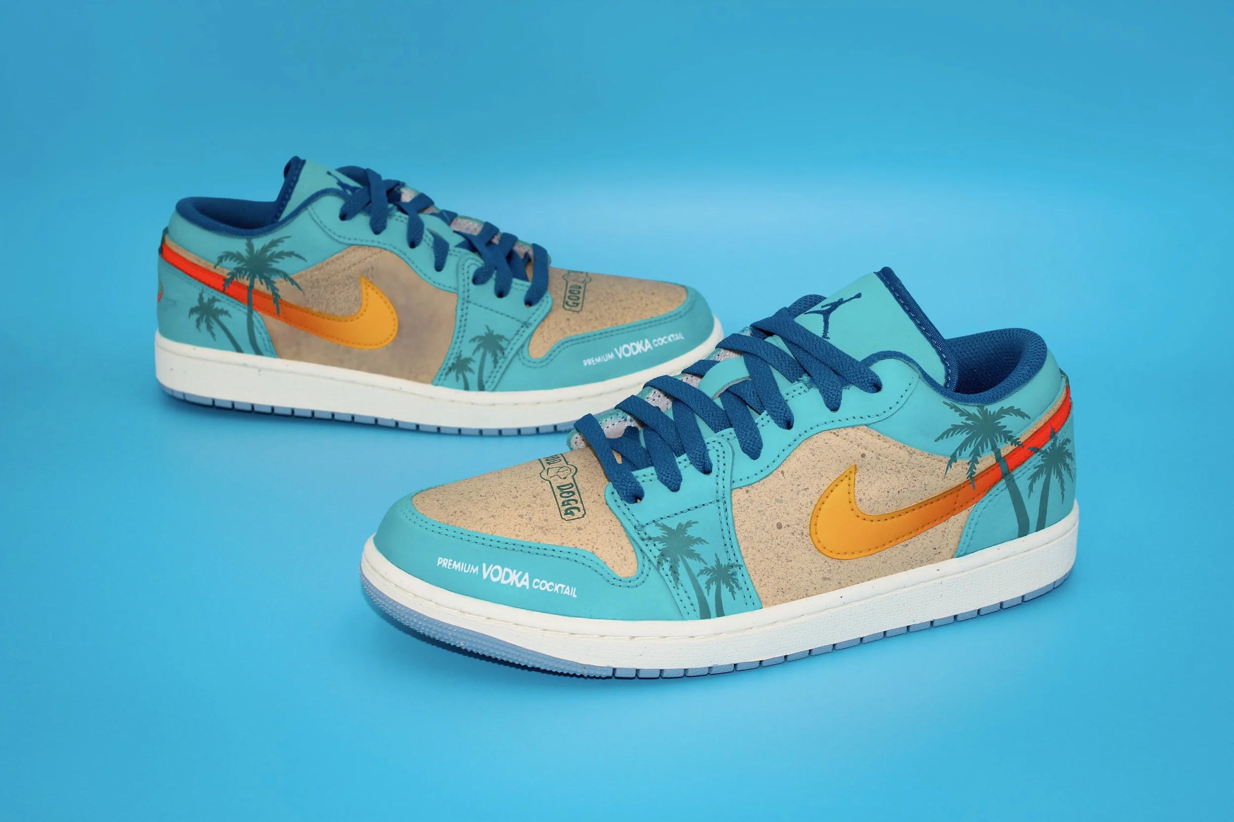 Custom Jordan Lows for Good Dogg Beverage Campaign & Employees (2025)