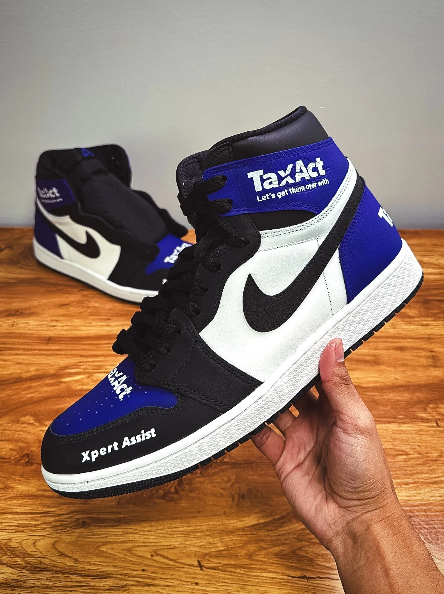 TaxAct X Barstool Sports Custom Jordan 1s for Trade Show Event (2025)