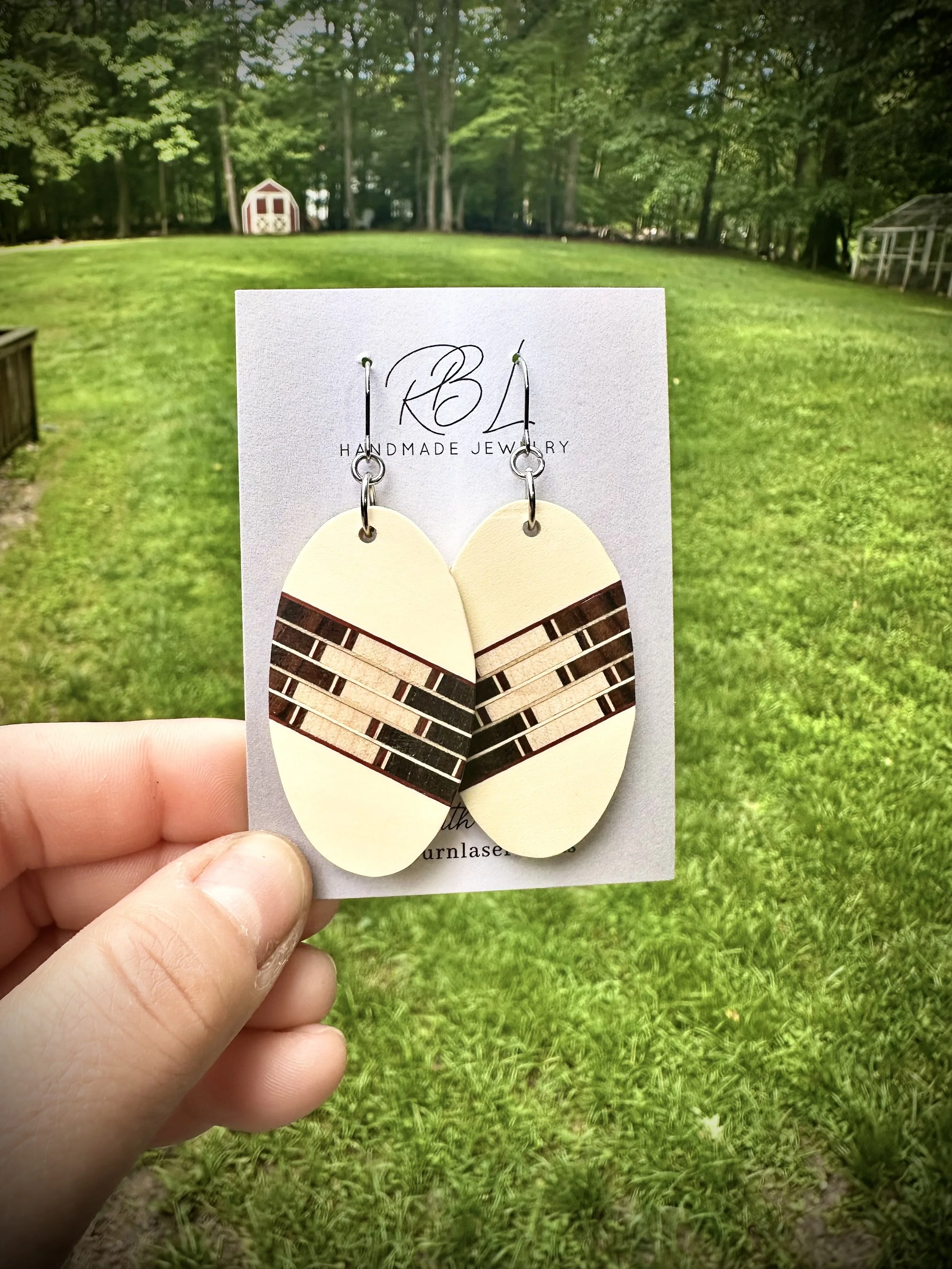 Modern Oval Mosaic Earrings