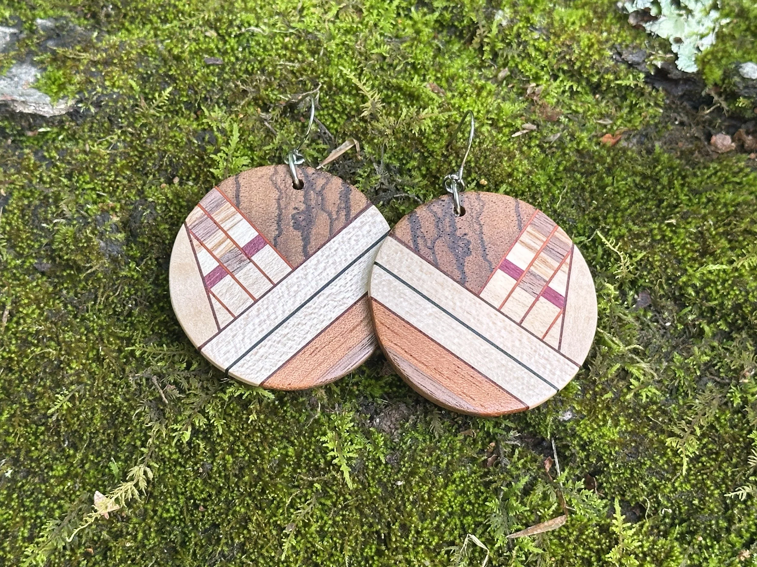 Patchwork Chevron Hoops