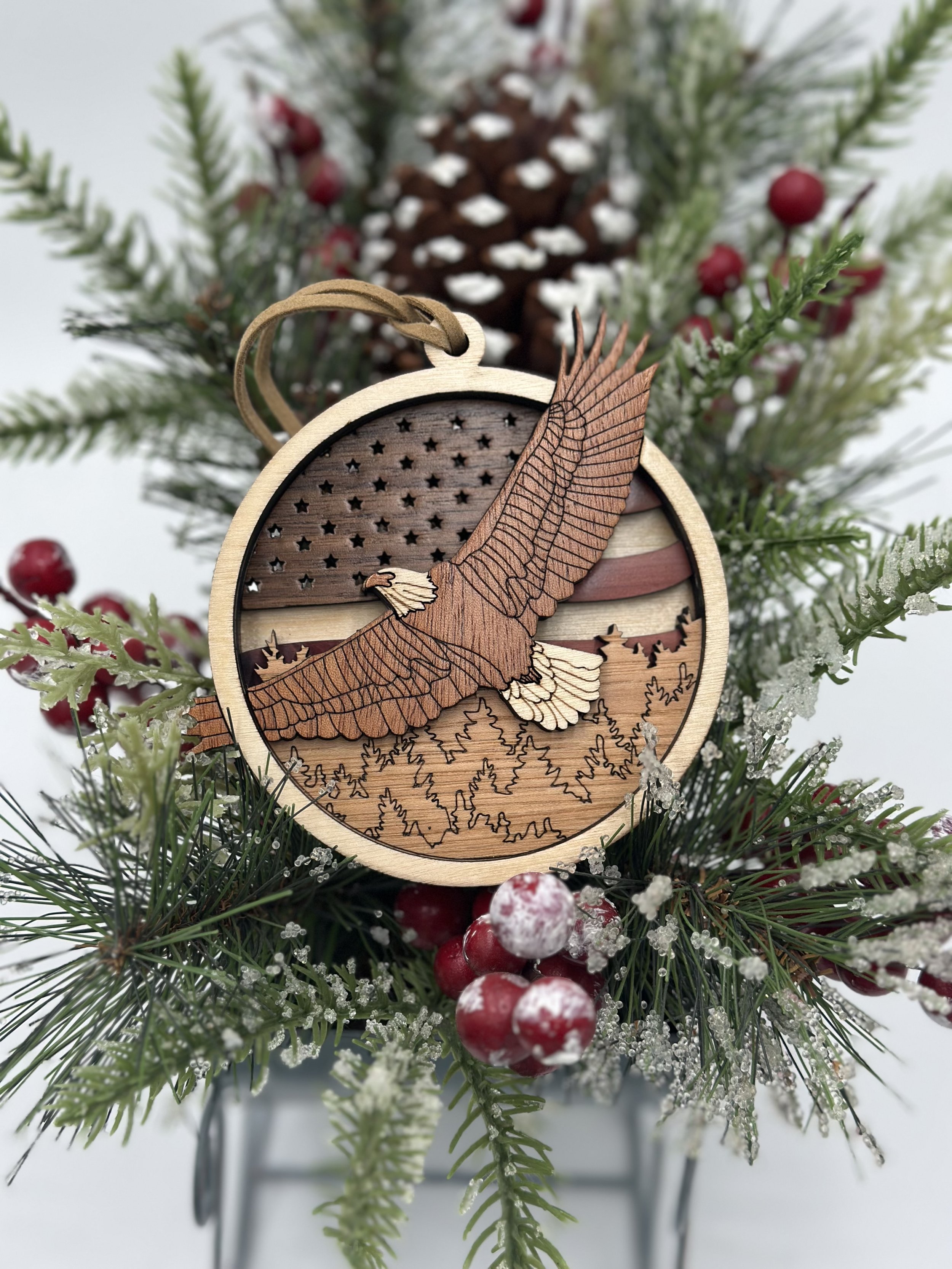 Multilayered Heirloom Wood Ornaments