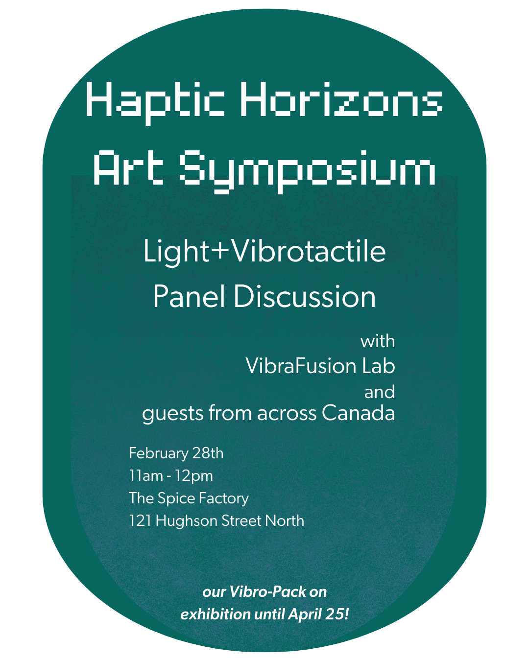 Deep green graphic in a pill shape with a textured inlay containing most of the text. All text info available in body text accompanying this image.