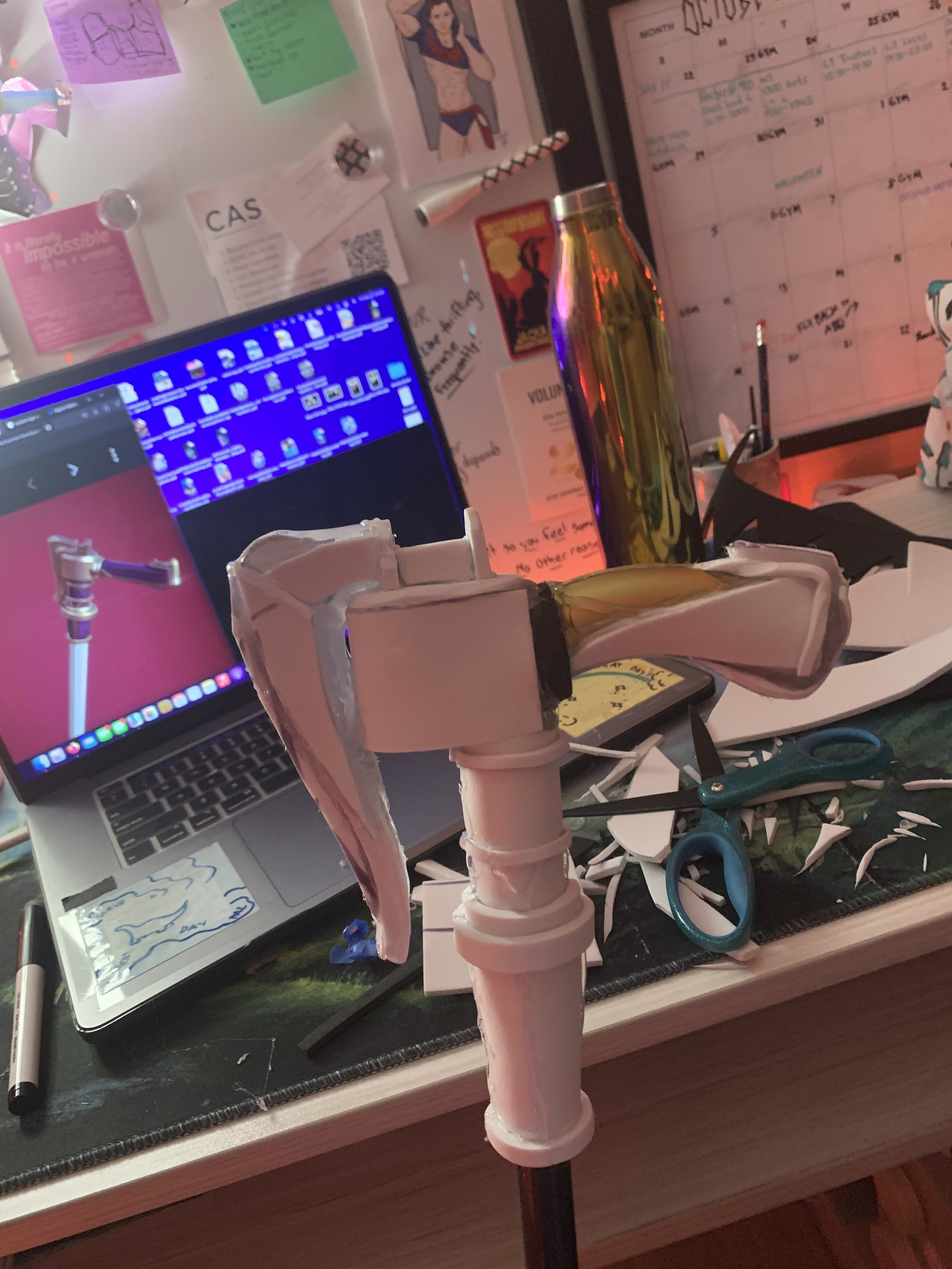 WIP: eva foam and hot glue shape