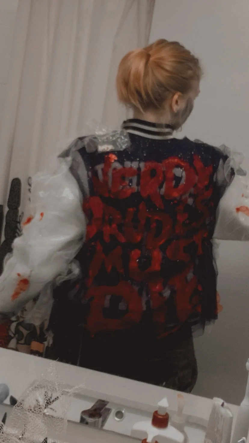 Back of jacket with overlay