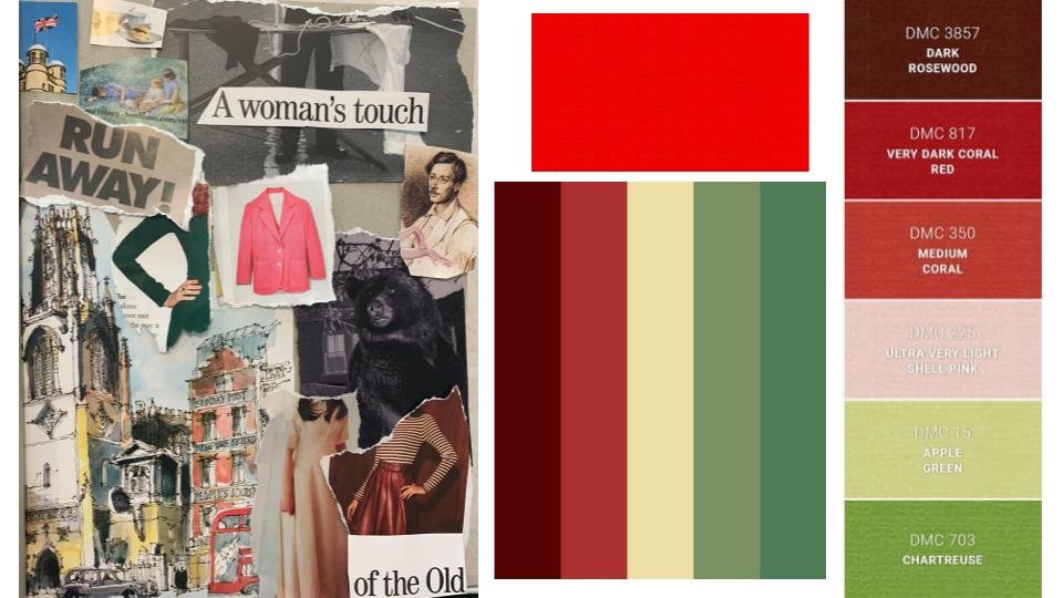 Mood Board for overall show and colour palette for two main leads