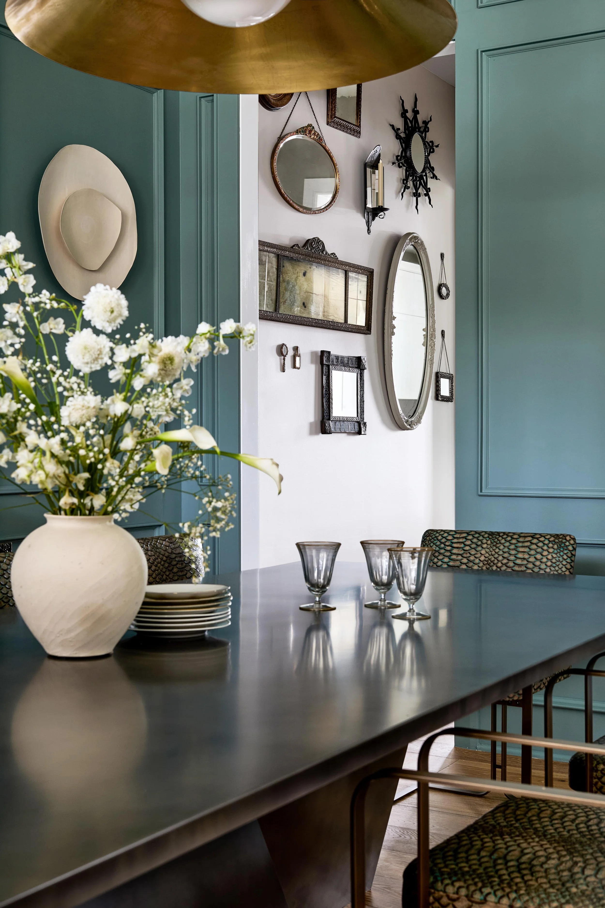 Antique mirror collection statement wall