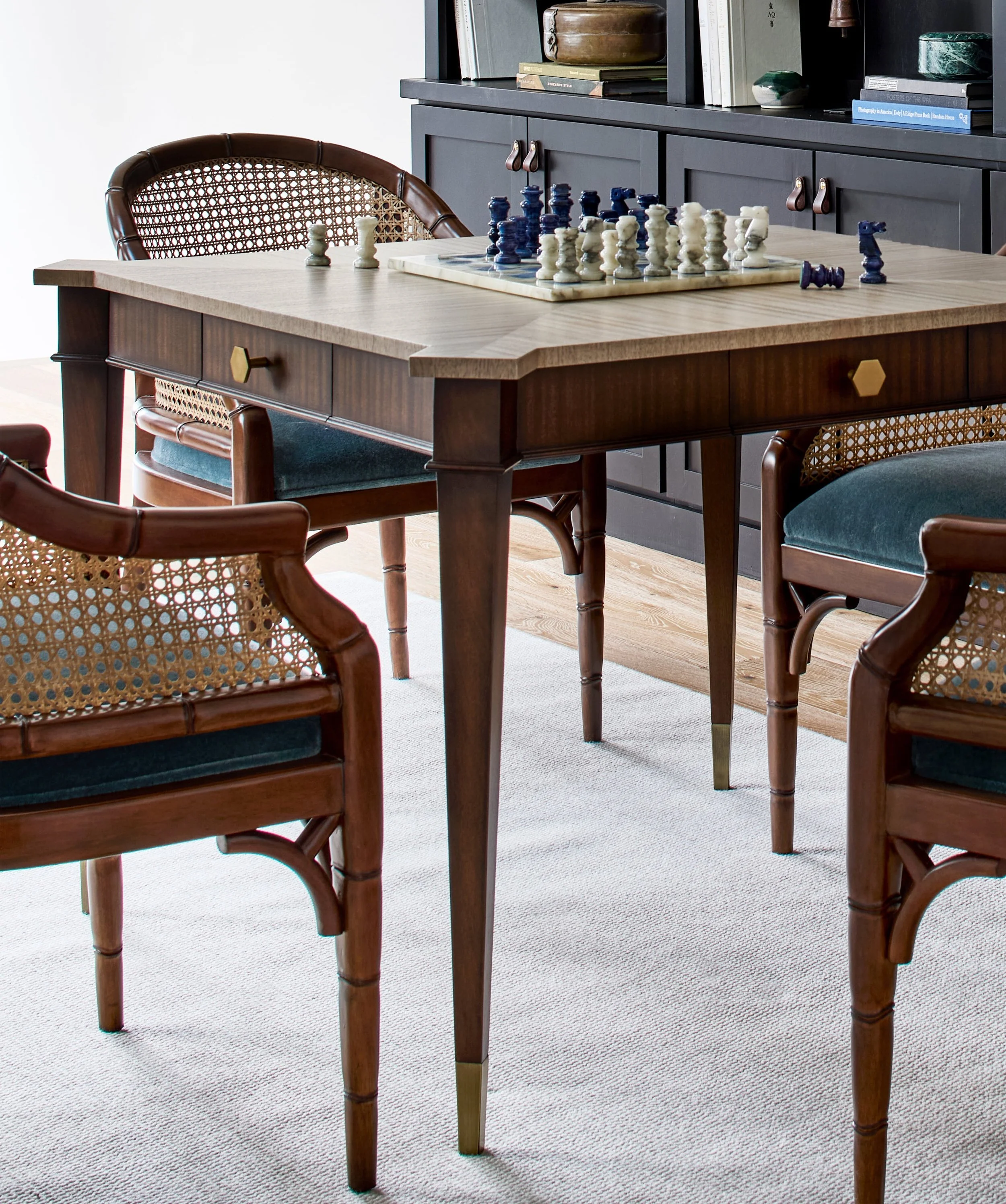 Custom furniture details of chess table 