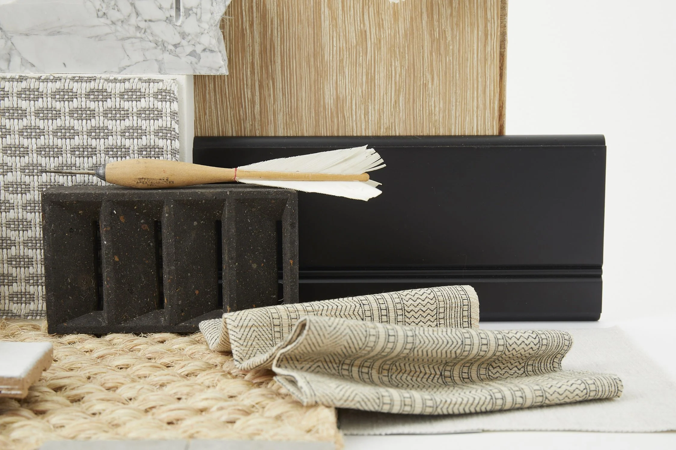 Neutral material palette with texture